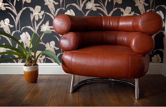 Chine Rétro chaise grise en cuir d'Eileen Bibendum, meubles modernes de la moitié du siècle noire fournisseur