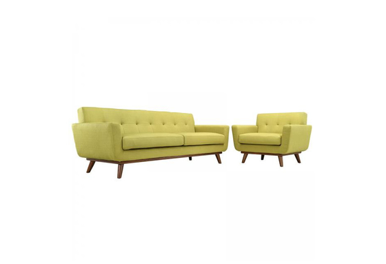 Chine Sofas sectionnels étendus de style de la moitié du siècle, sofa jaune moderne de Recliner de tissu fournisseur