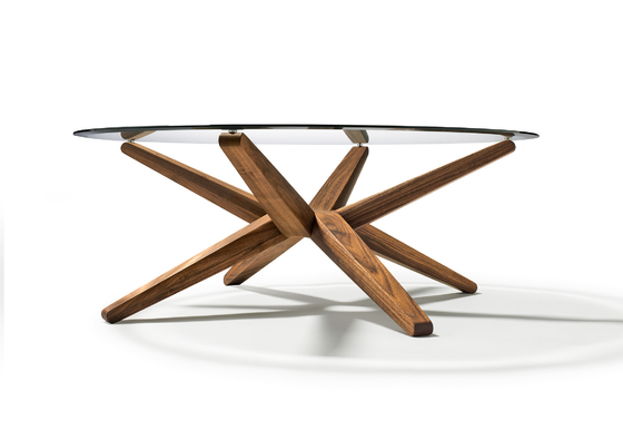 Chine Meubles à la maison modernes ronds sévères supérieurs en verre en bois solide de table basse en métal fournisseur