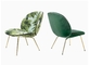 Fonction de loisirs de chaise longue de fibre de verre de scarabée avec le GV de jambe en métal de Chrome fournisseur