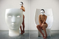 Fonction décorative de chaise de masque de Nemo de fibre de verre de visage humain 92 * 94 * 134cm fournisseur