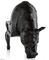 Noir animal commercial de forme de meubles à la maison de chaise/sofa de rhinocéros de fibre de verre fournisseur
