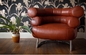 Rétro chaise grise en cuir d'Eileen Bibendum, meubles modernes de la moitié du siècle noire fournisseur
