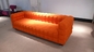 Sofa moderne de cuir de 3 Seater, sofa de grille de jambes en bois solide 228 * 88 * 79cm fournisseur