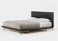 Lit moderne de cadre tapissé par tissu, lit de taille de double d'utilisation de chambre à coucher en bois de chêne fournisseur