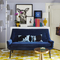 Sofa bleu-foncé de tapisserie d'ameublement de tissu, style moderne d'Européen de sofa de tissu fournisseur