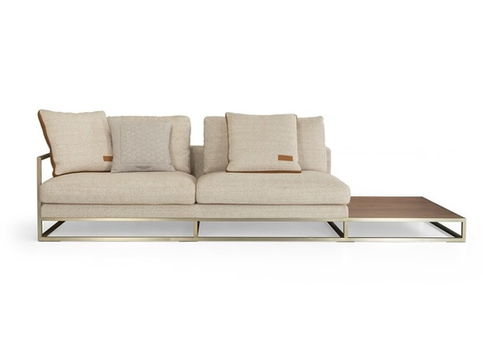 Chine Le sofa en cuir de salon de col de Daino réglé/whiskey insère les sofas sectionnels de tissu fournisseur
